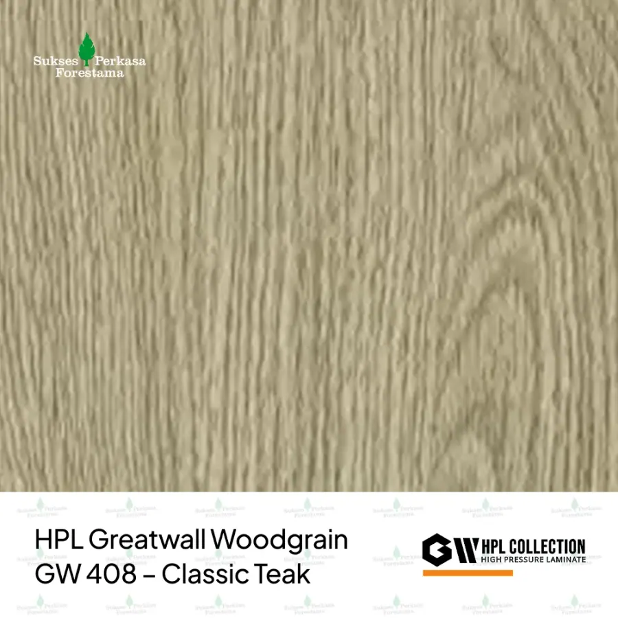 HPL Greatwall Woodgrain GW 408 – Classic Teak