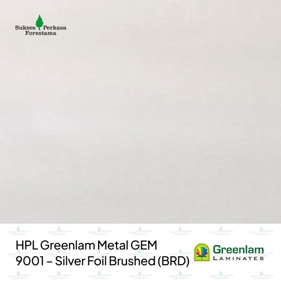 HPL Greenlam Metal GEM 9001 – Silver Foil Brushed (BRD)