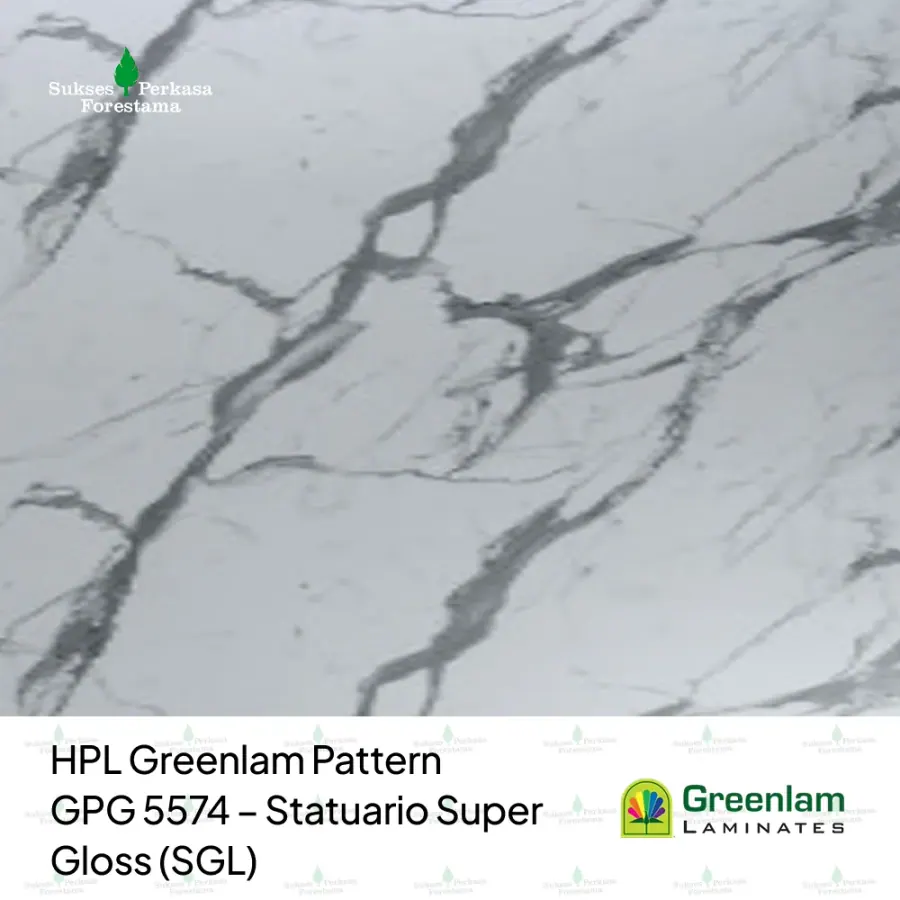 HPL Greenlam Pattern GPG 5574 – Statuario Super Gloss (SGL)