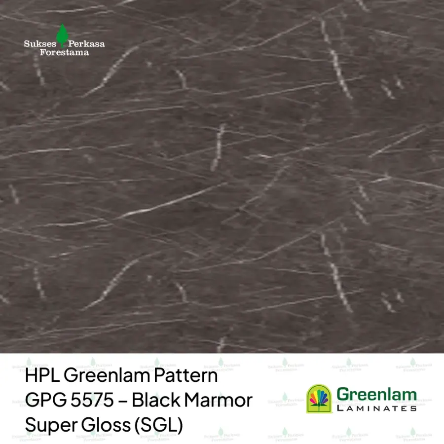 HPL Greenlam Pattern GPG 5575 – Black Marmor Super Gloss (SGL)