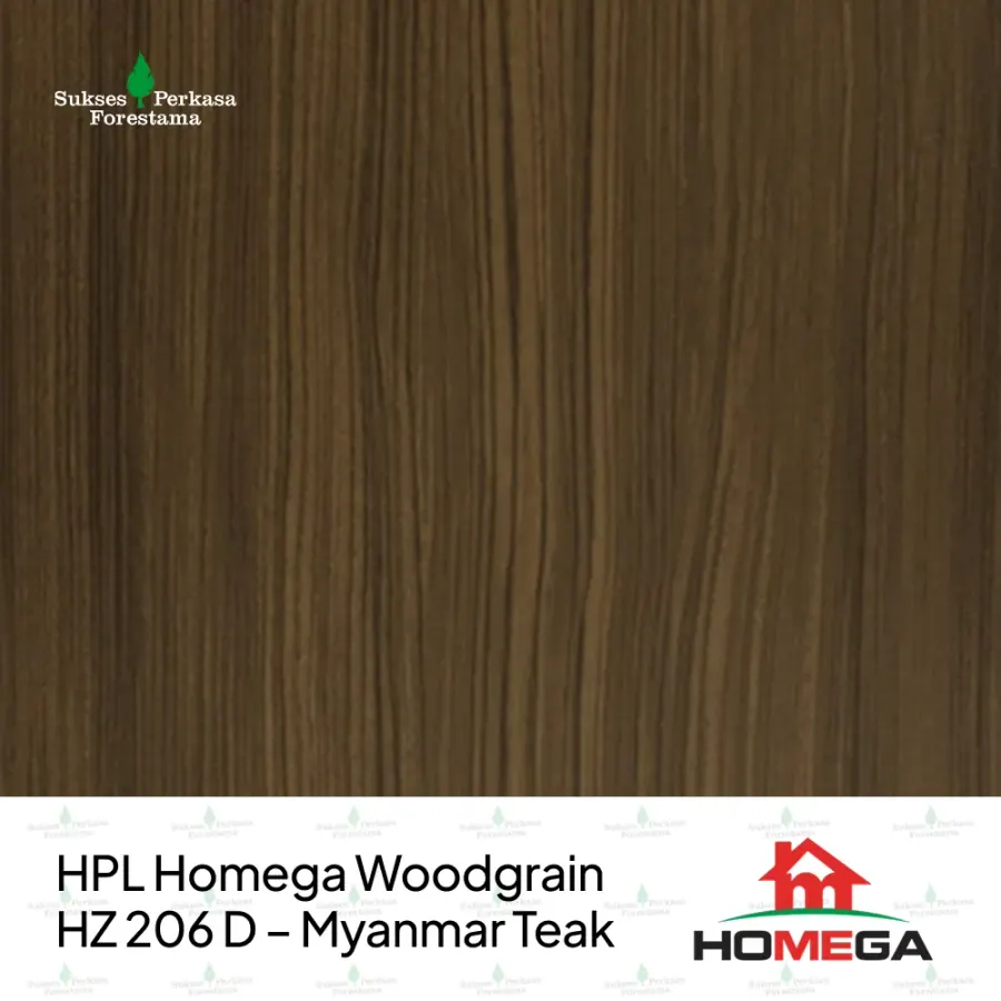 HPL Homega Woodgrain HZ 206 D – Myanmar Teak