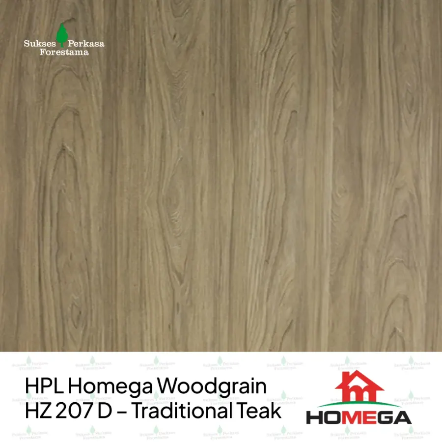 HPL Homega Woodgrain HZ 207 D – Traditional Teak