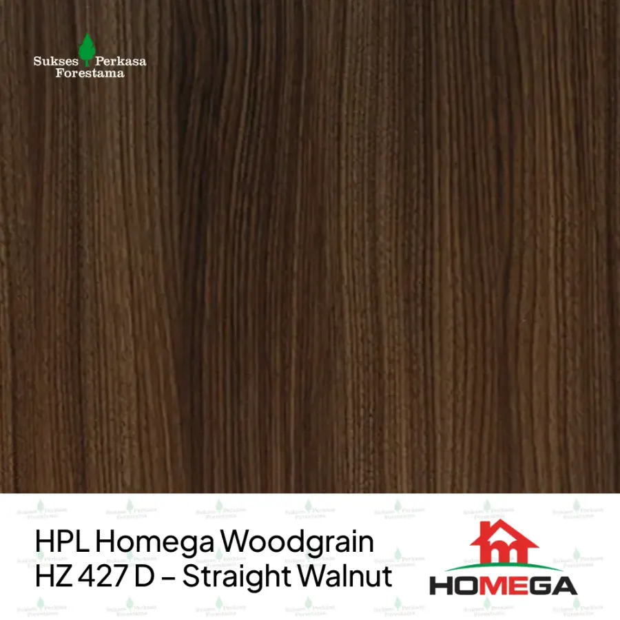 HPL Homega Woodgrain HZ 427 D – Straight Walnut