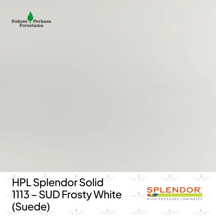 HPL Splendor Solid 1113 – SUD Frosty White (Suede)