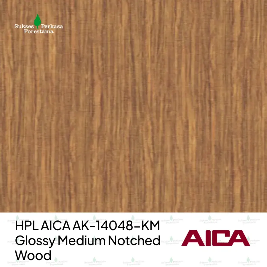 HPL AICA AK-14048-KM – Glossy Medium Notched Wood
