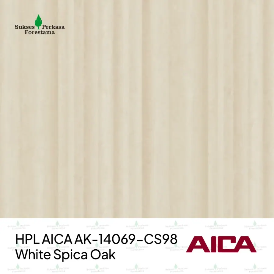 HPL AICA AK-14069-CS98 – White Spica Oak