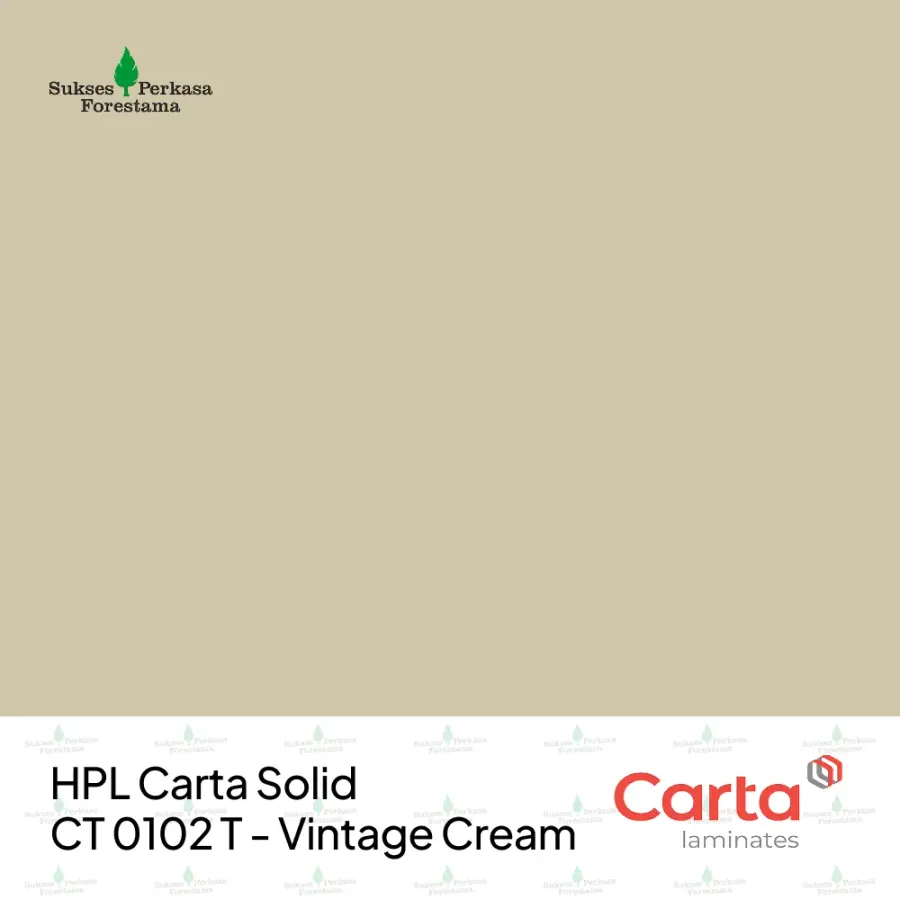 HPL Carta Solid CT 0102 T - Vintage Cream