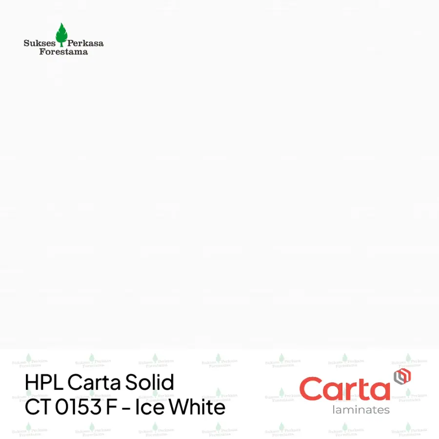 HPL Carta Solid CT 0153 F - Ice White
