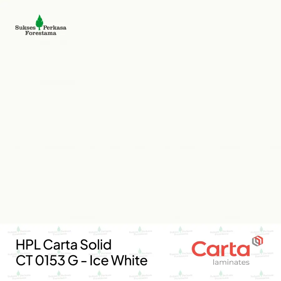 HPL Carta Solid CT 0153 G - Ice White