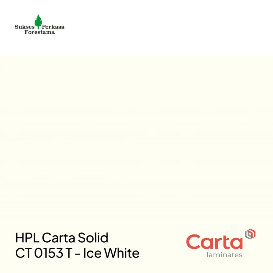 HPL Carta Solid CT 0153 T - Ice White