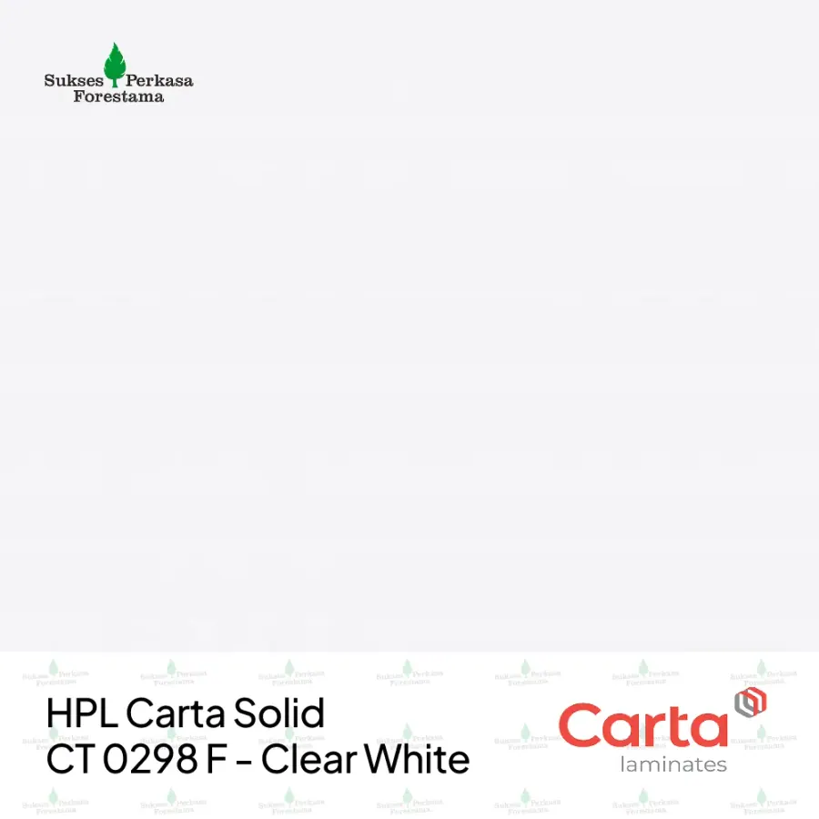 HPL Carta Solid CT 0298 F - Clear White