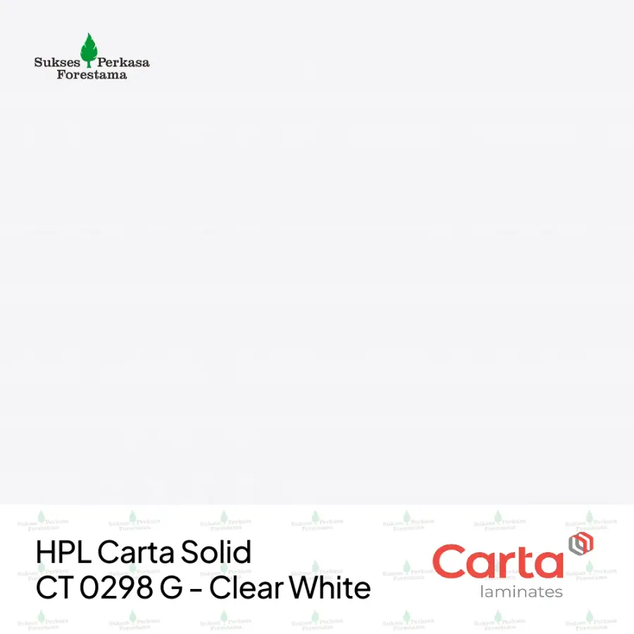 HPL Carta Solid CT 0298 G - Clear White