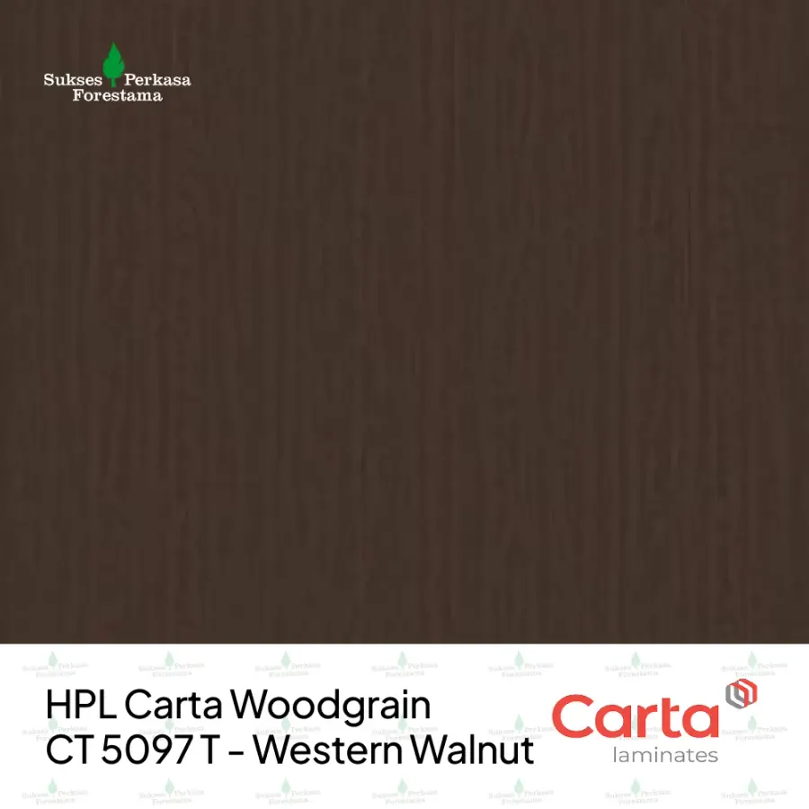 HPL Carta Woodgrain CT 5097 T - Western Walnut