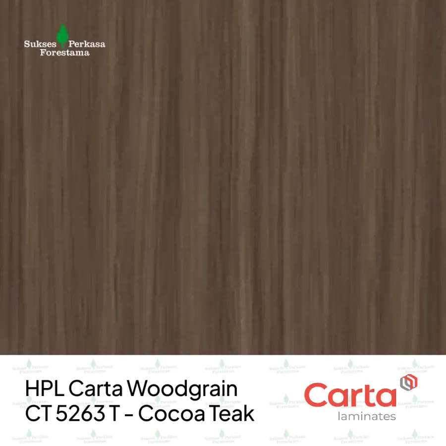 HPL Carta Woodgrain CT 5263 T - Cocoa Teak