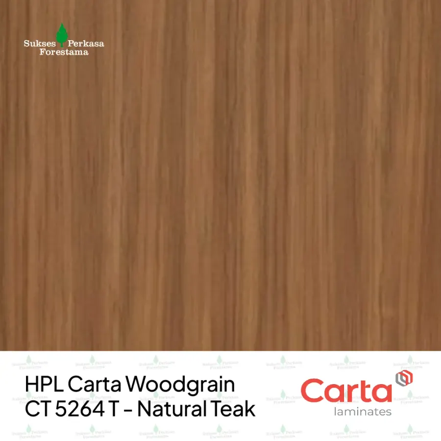 HPL Carta Woodgrain CT 5264 T - Natural Teak