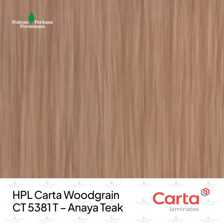 HPL Carta Woodgrain CT 5381 T – Anaya Teak