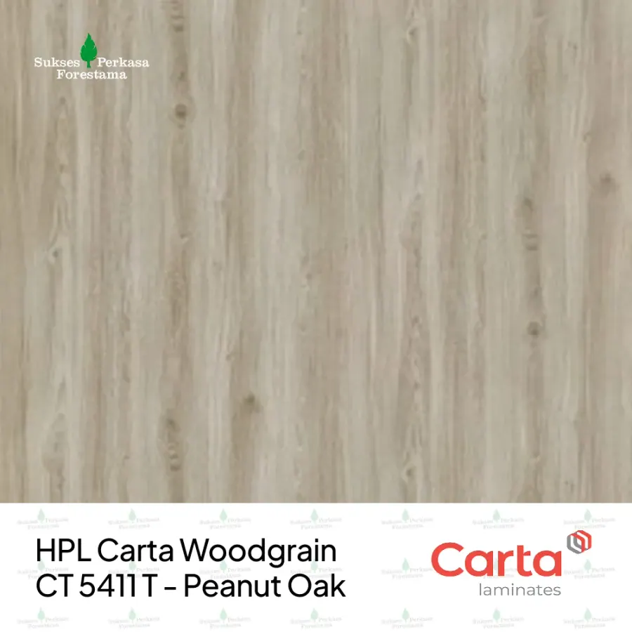 HPL Carta Woodgrain CT 5411 T - Peanut Oak