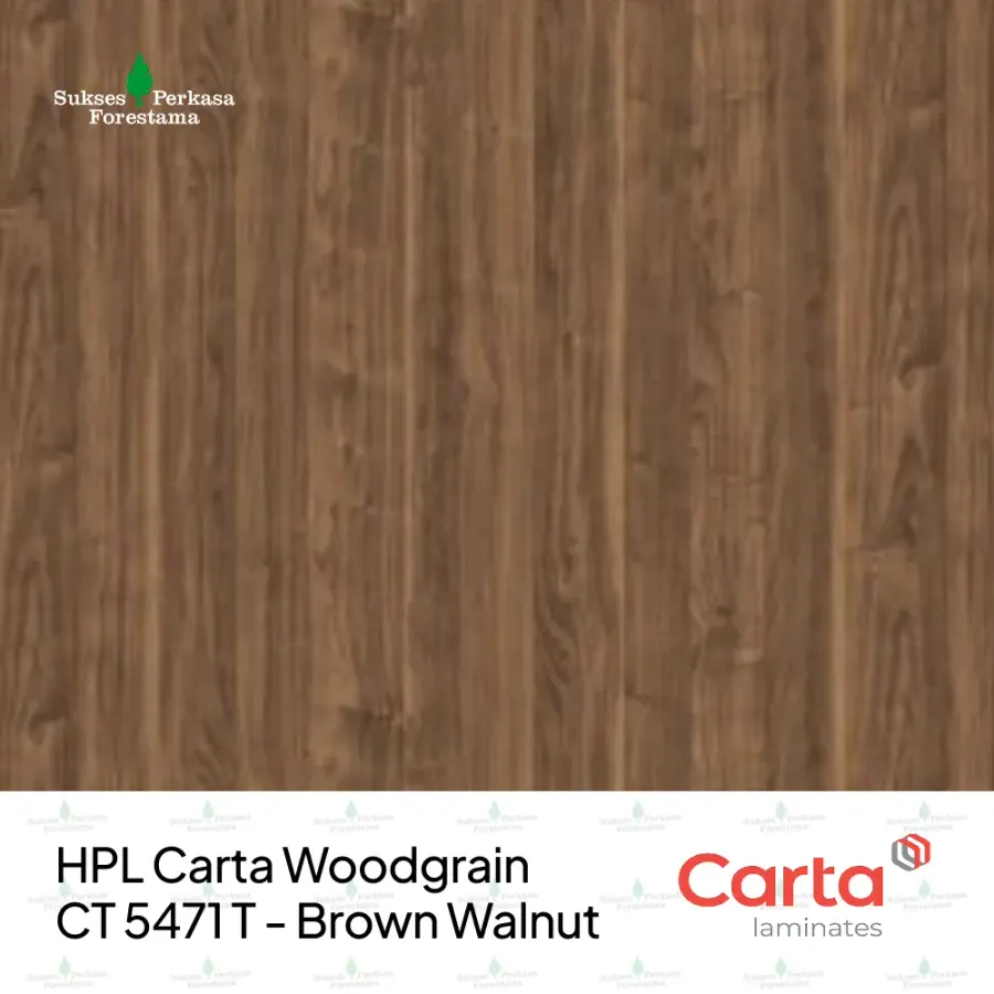 HPL Carta Woodgrain CT 5471 T - Brown Walnut