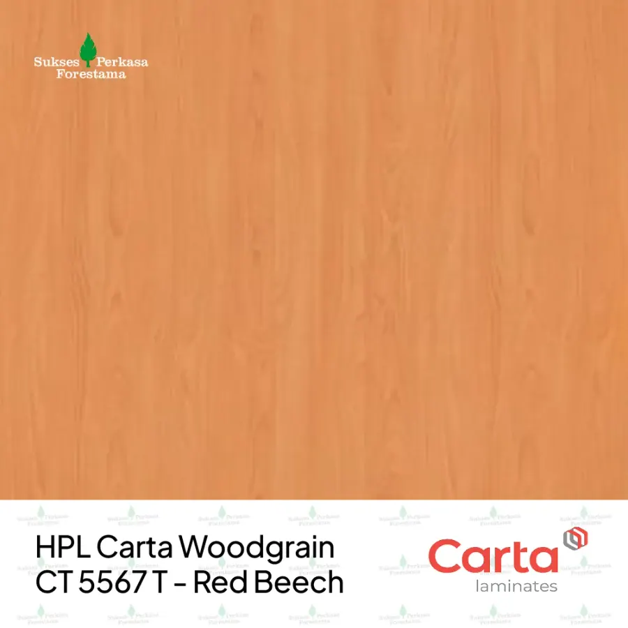 HPL Carta Woodgrain CT 5567 T - Red Beech