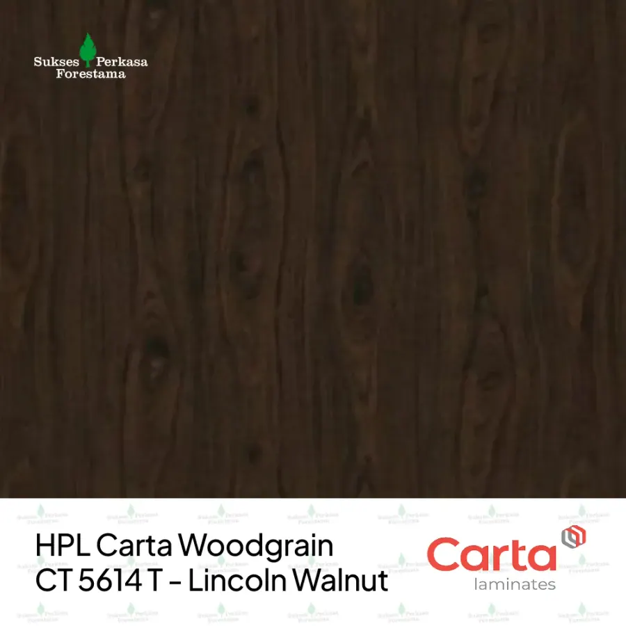 HPL Carta Woodgrain CT 5614 T - Lincoln Walnut