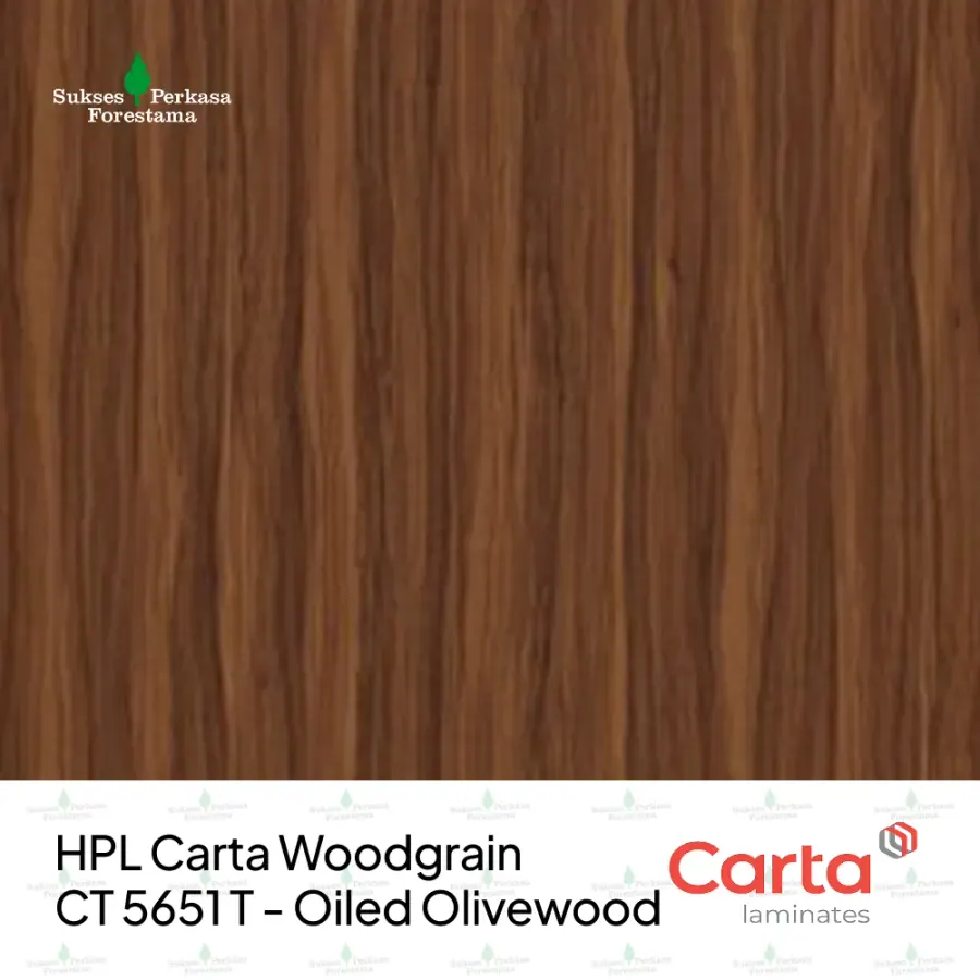 HPL Carta Woodgrain CT 5651 T - Oiled Olivewood