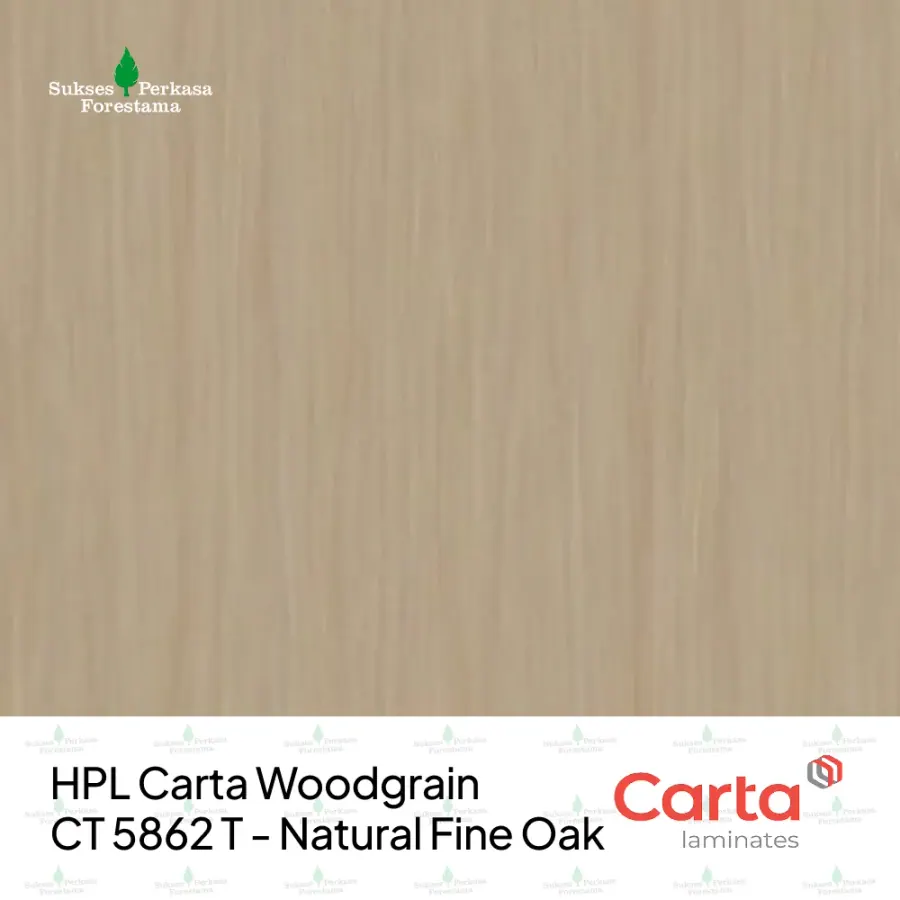 HPL Carta Woodgrain CT 5862 T - Natural Fine Oak