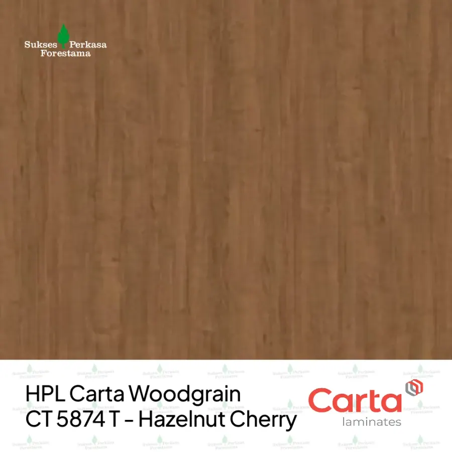 HPL Carta Woodgrain CT 5874 T - Hazelnut Cherry