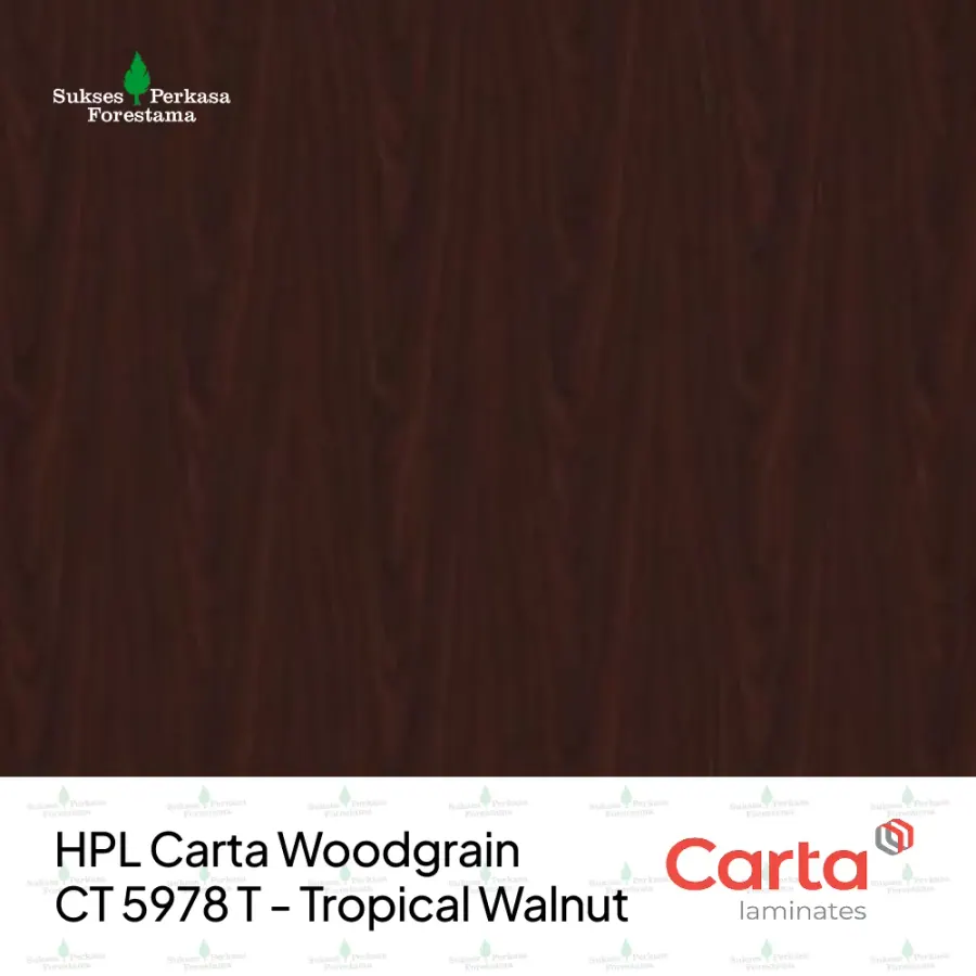 HPL Carta Woodgrain CT 5978 T - Tropical Walnut