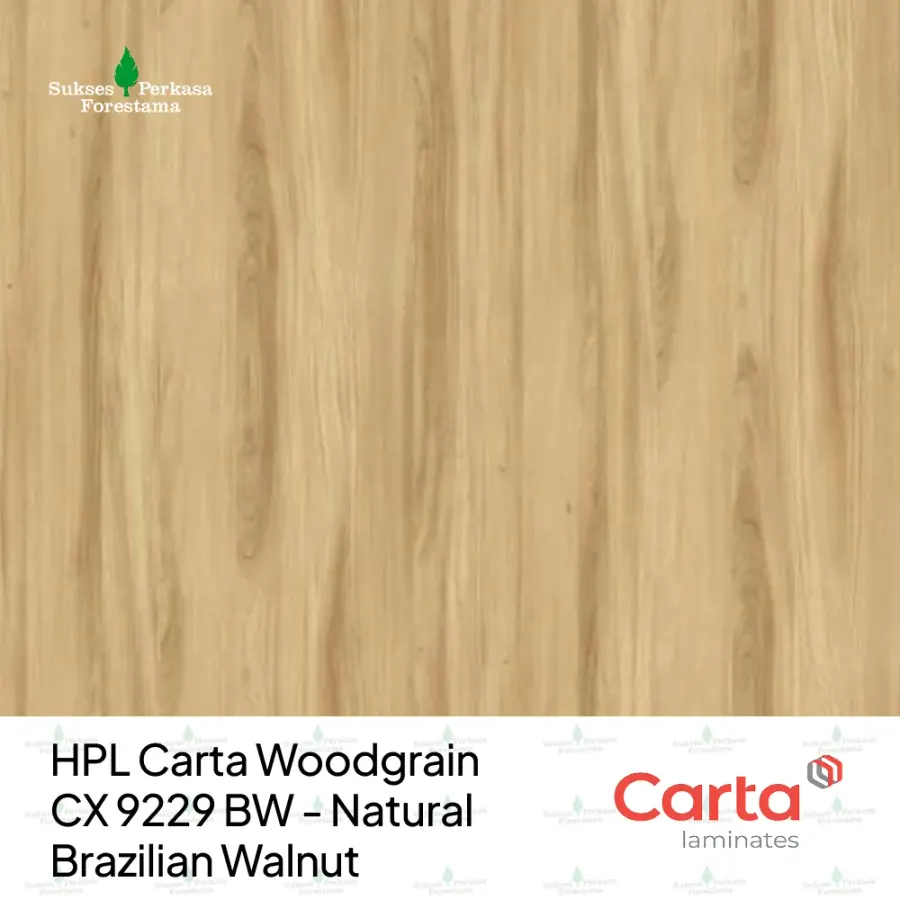 HPL Carta Woodgrain CX 9229 BW - Natural Brazilian Walnut