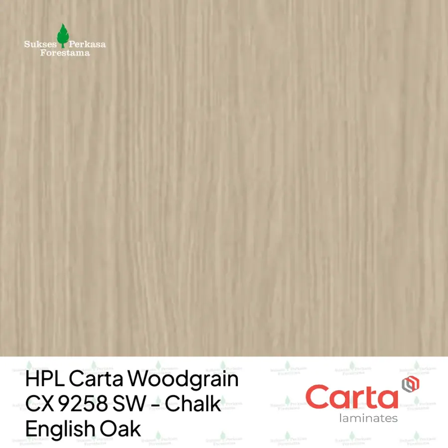 HPL Carta Woodgrain CX 9258 SW - Chalk English Oak