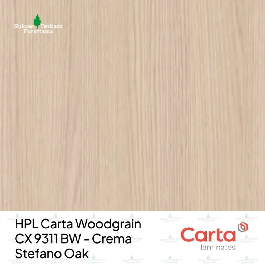 HPL Carta Woodgrain CX 9311 BW - Crema Stefano Oak