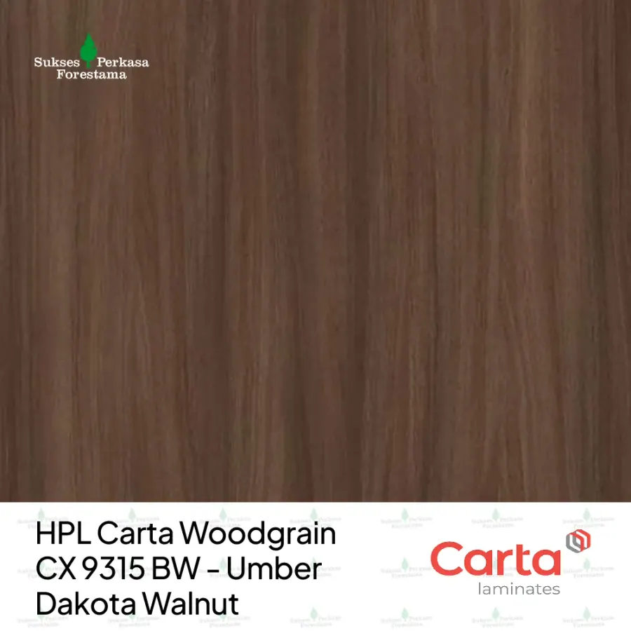 HPL Carta Woodgrain CX 9315 BW - Umber Dakota Walnut