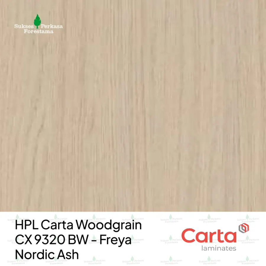 HPL Carta Woodgrain CX 9320 BW - Freya Nordic Ash