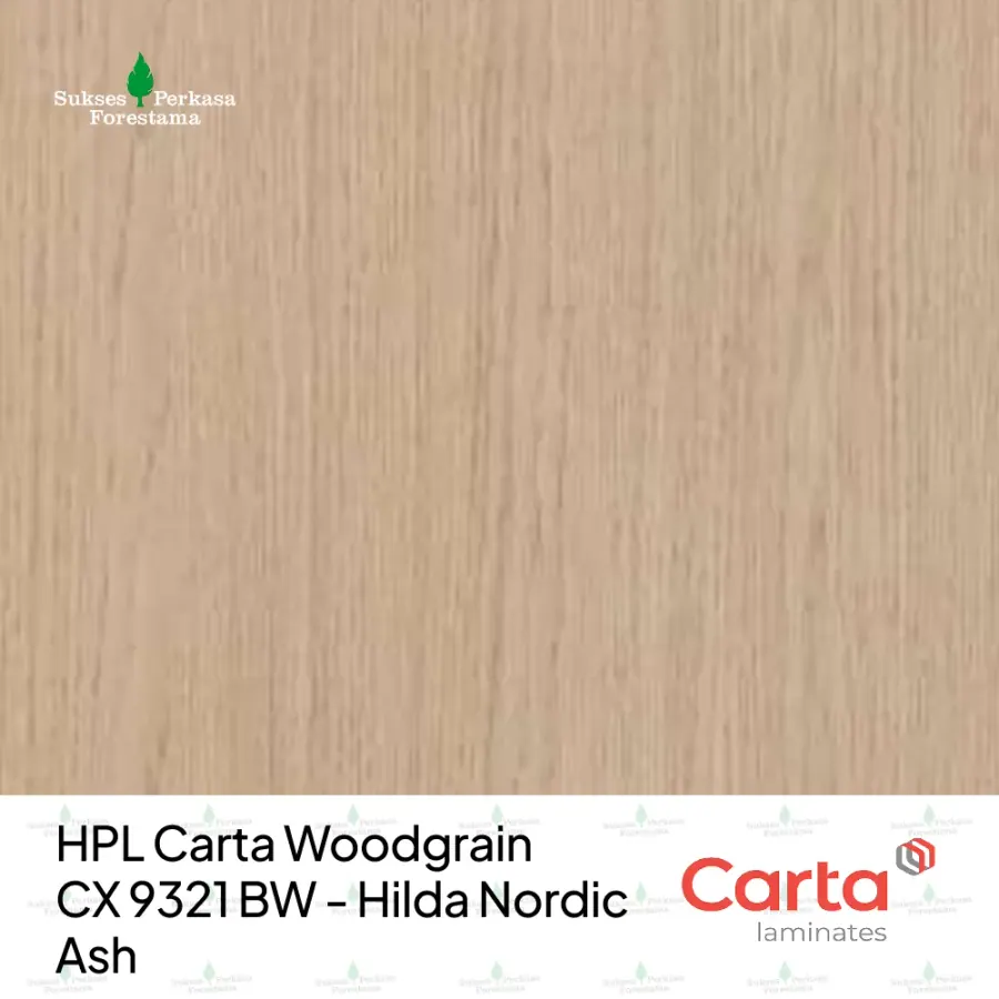 HPL Carta Woodgrain CX 9321 BW - Hilda Nordic Ash