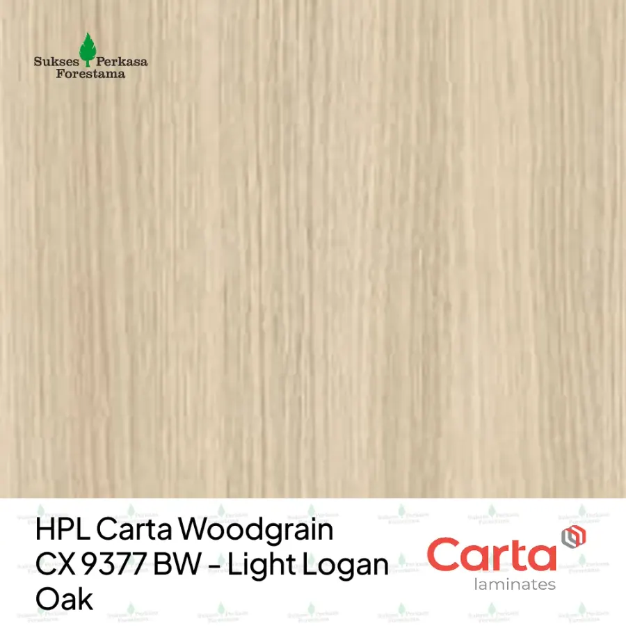 HPL Carta Woodgrain CX 9377 BW - Light Logan Oak
