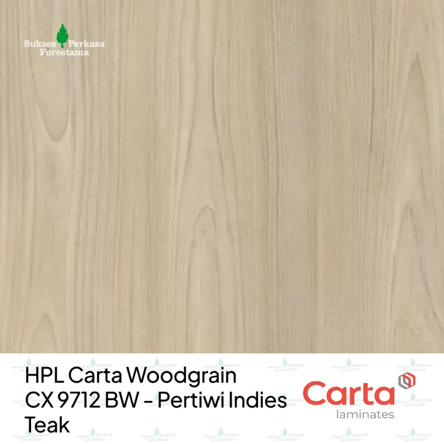 HPL Carta Woodgrain CX 9712 BW - Pertiwi Indies Teak