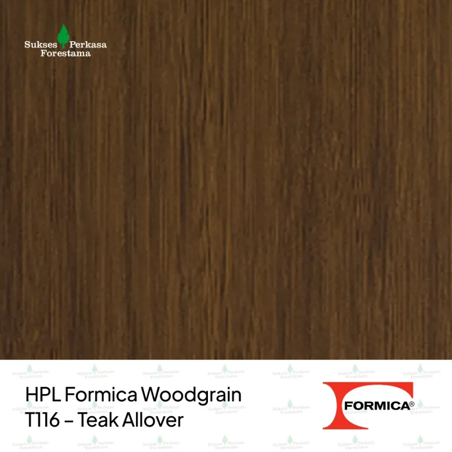 HPL Formica Woodgrain T116 – Teak Allover