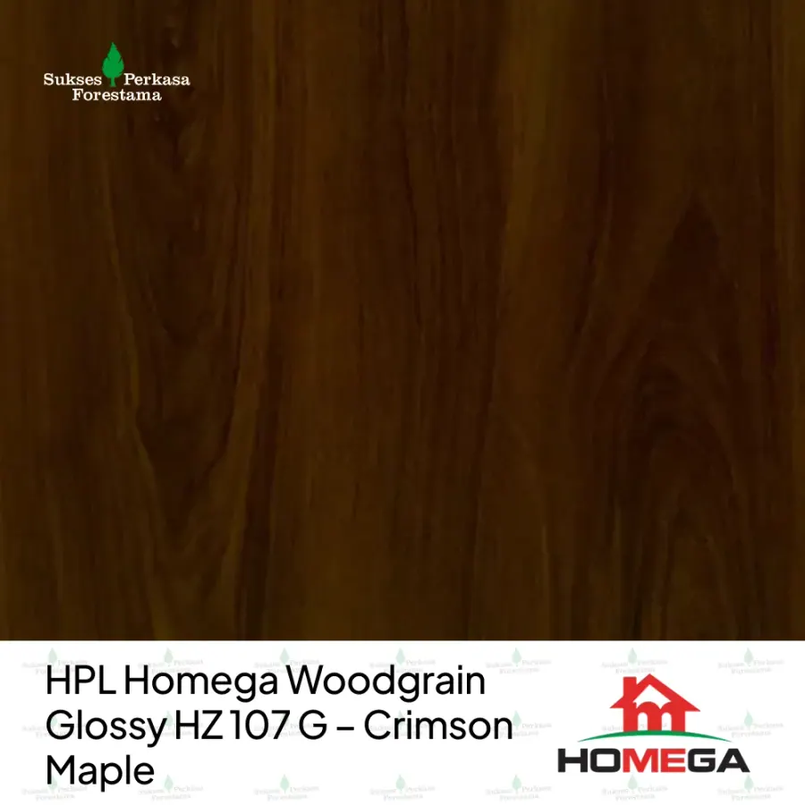 HPL Homega Woodgrain Glossy HZ 107 G – Crimson Maple