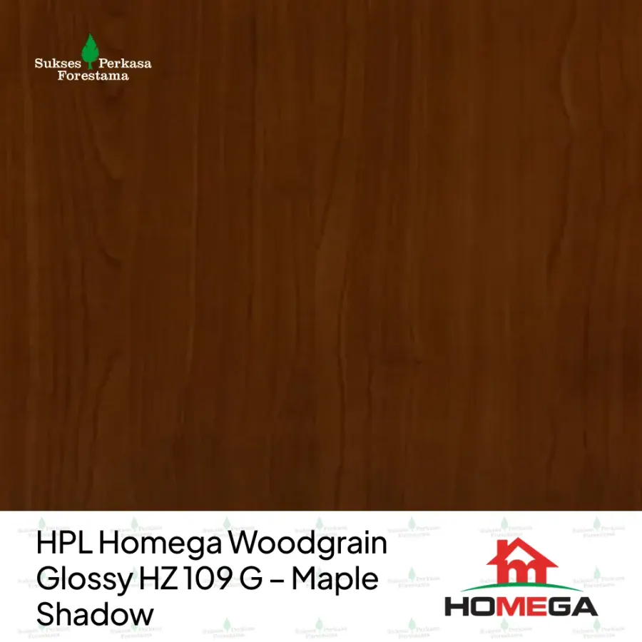 HPL Homega Woodgrain Glossy HZ 109 G – Maple Shadow