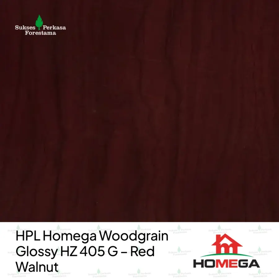 HPL Homega Woodgrain Glossy HZ 405 G – Red Walnut