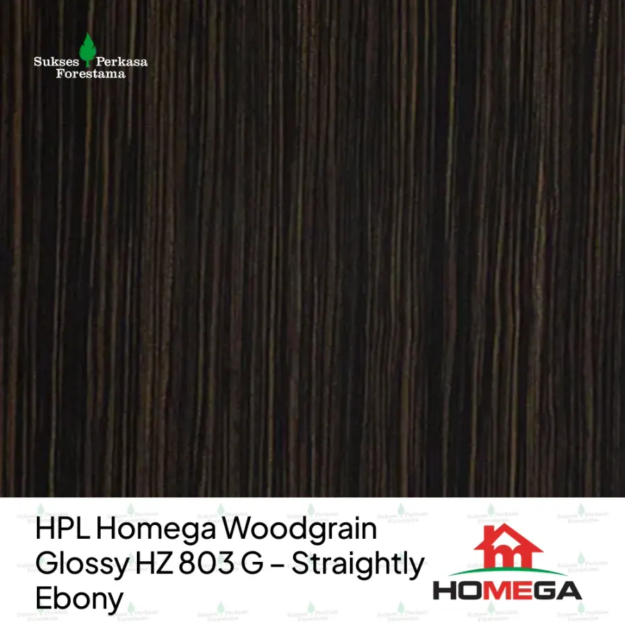 HPL Homega Woodgrain Glossy HZ 803 G – Straightly Ebony