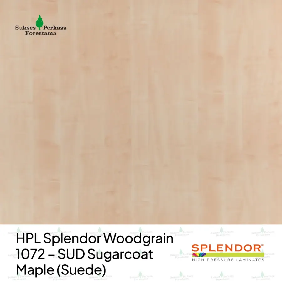 HPL Splendor Woodgrain 1072 – SUD Sugarcoat Maple (Suede)