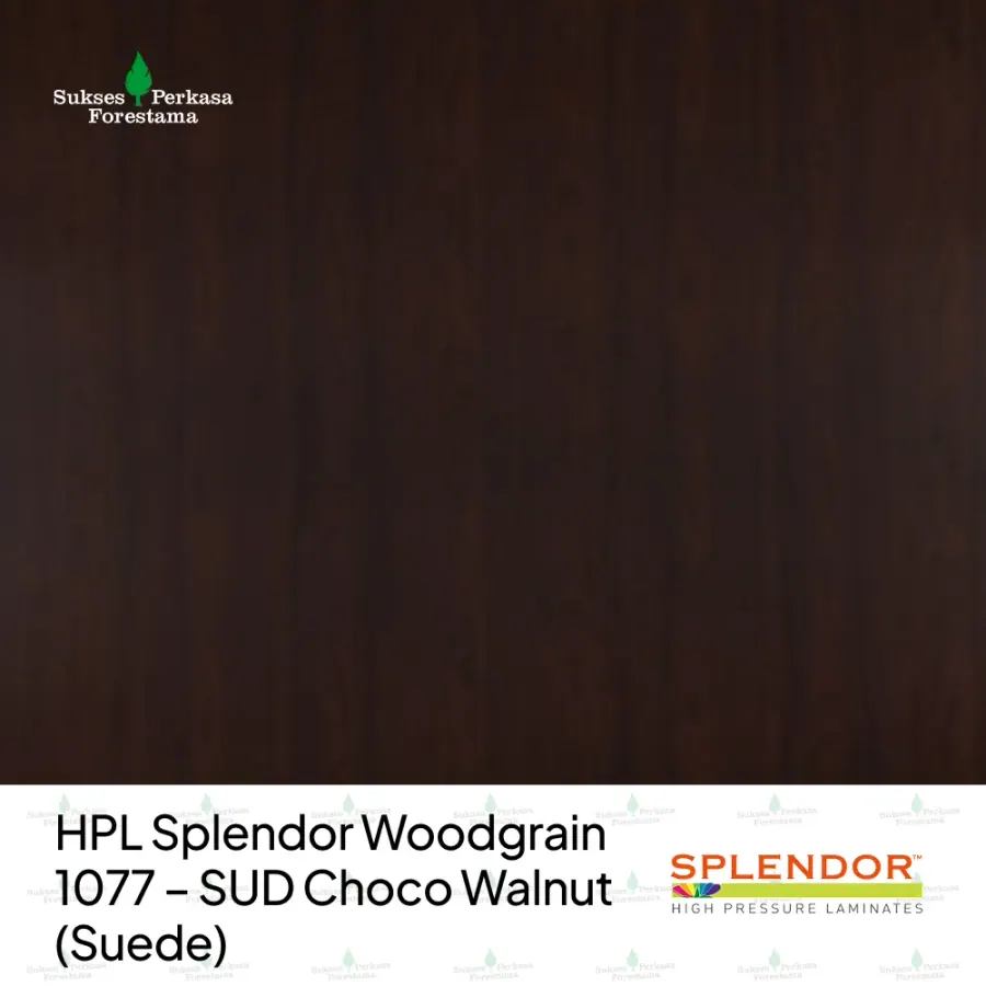 HPL Splendor Woodgrain 1077 – SUD Choco Walnut (Suede)