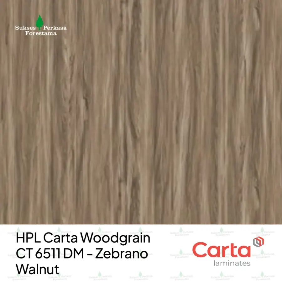 HPL Carta Woodgrain CT 6511 DM - Zebrano Walnut