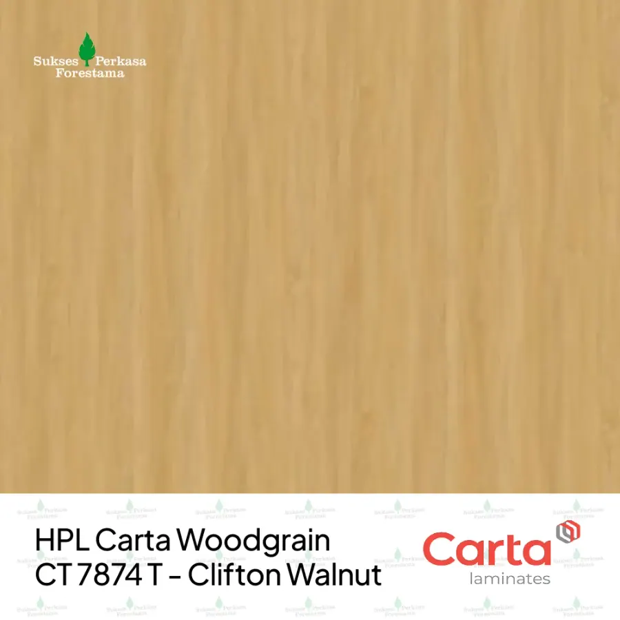 HPL Carta Woodgrain CT 7874 T - Clifton Walnut