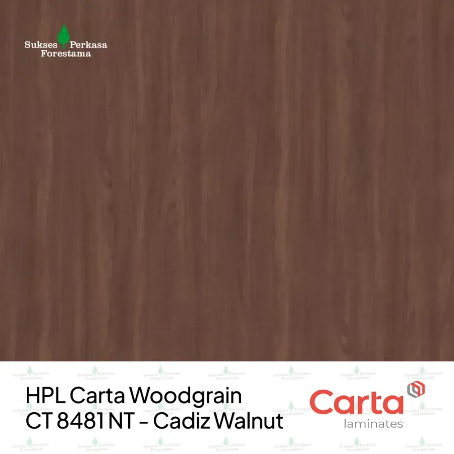 HPL Carta Woodgrain CT 8481 NT - Cadiz Walnut