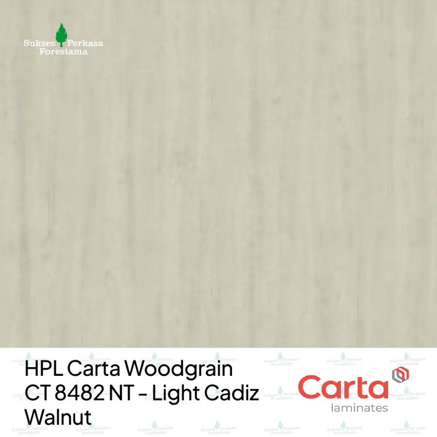 HPL Carta Woodgrain CT 8482 NT - Light Cadiz Walnut