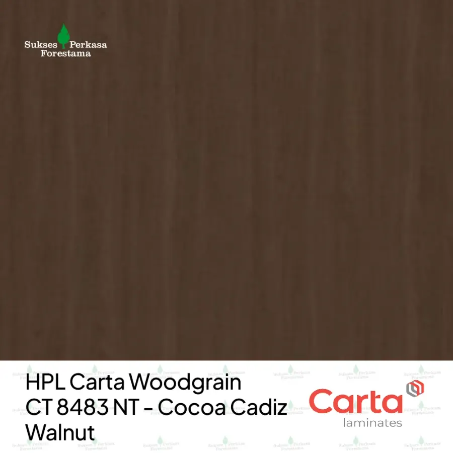 HPL Carta Woodgrain CT 8483 NT - Cocoa Cadiz Walnut