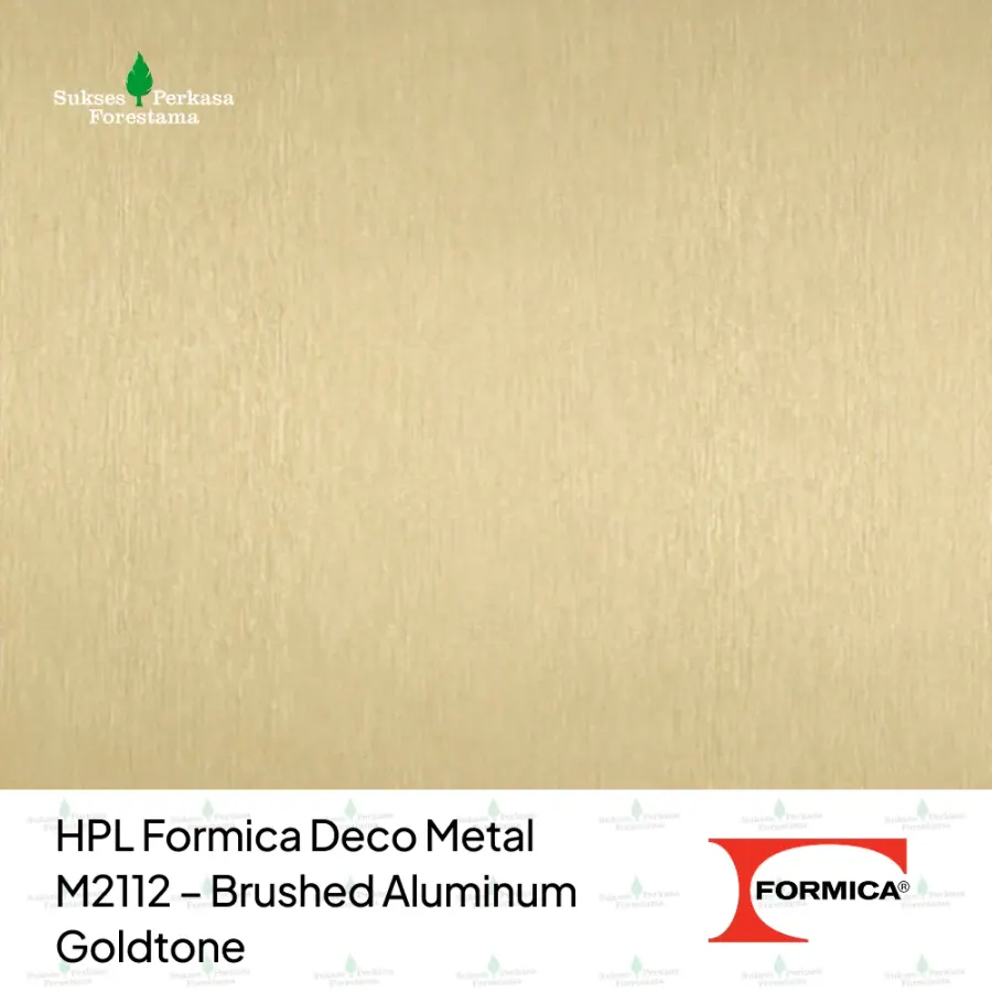 HPL Formica Deco Metal M2112 – Brushed Aluminum Goldtone