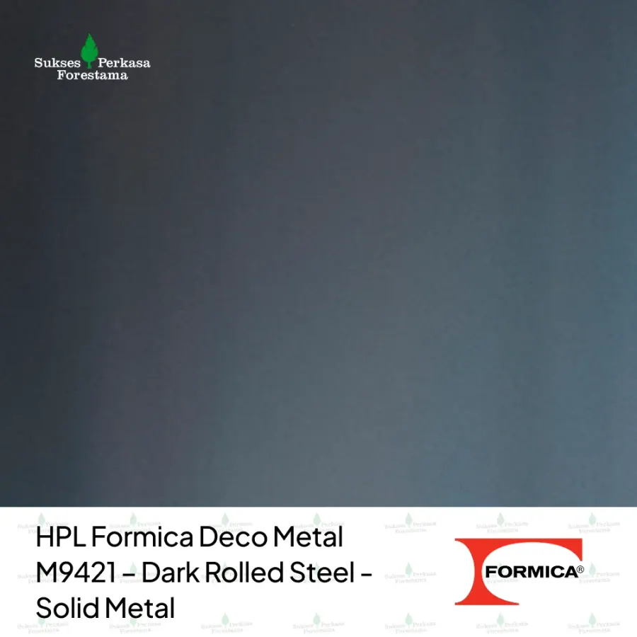 HPL Formica Deco Metal M9421 – Dark Rolled Steel - Solid Metal